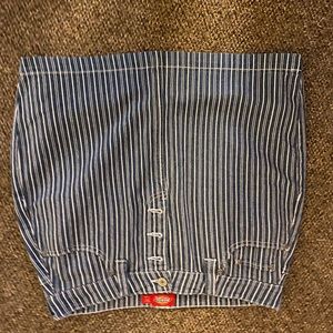dickies blue & white striped jean skirt